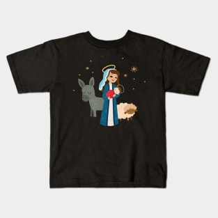 Christmas Nativity Mary and Child Kids T-Shirt